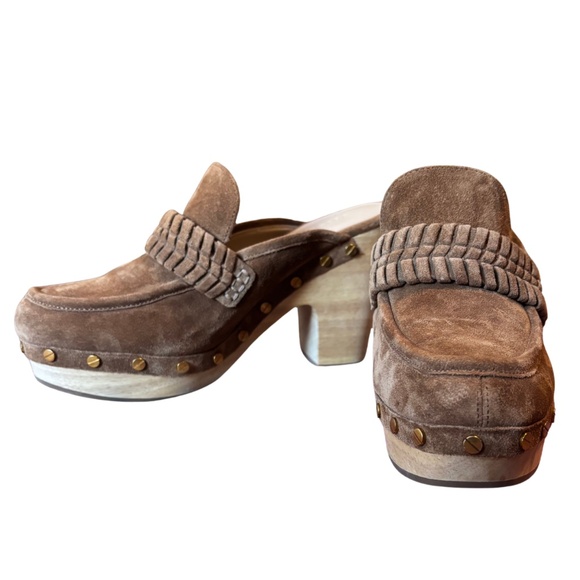 Veronica Beard Suede Studded Clog Heels Size 7.5 - Picture 3 of 7